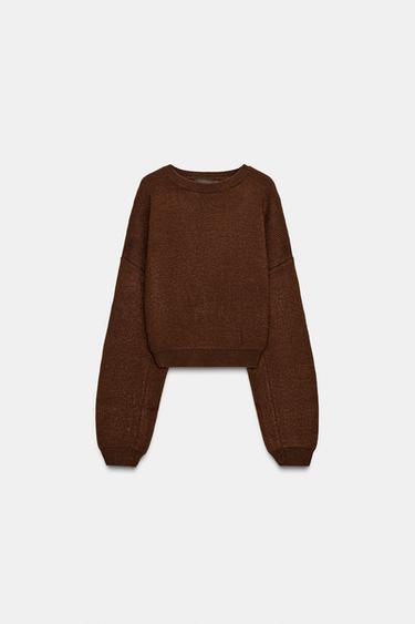 PLAIN KNIT JUMPER - Brown by Zara - Image 0