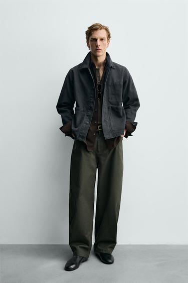 SOBRECAMISA RELAXED FIT BOLSILLOS - Gris topo de Zara - Imagen 0