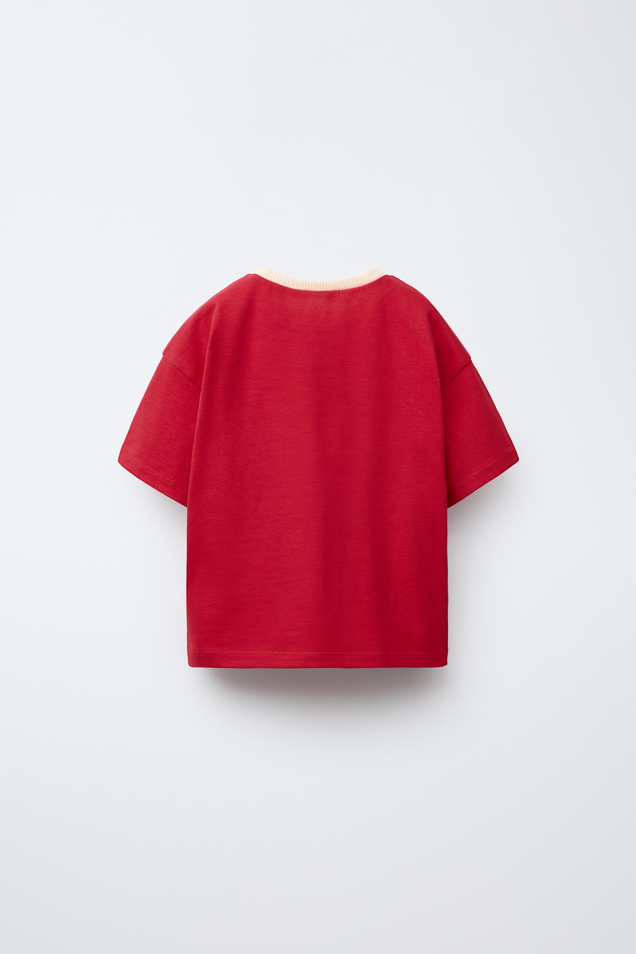 テキストプリントTシャツ - レッド | ZARA Japan / 日本