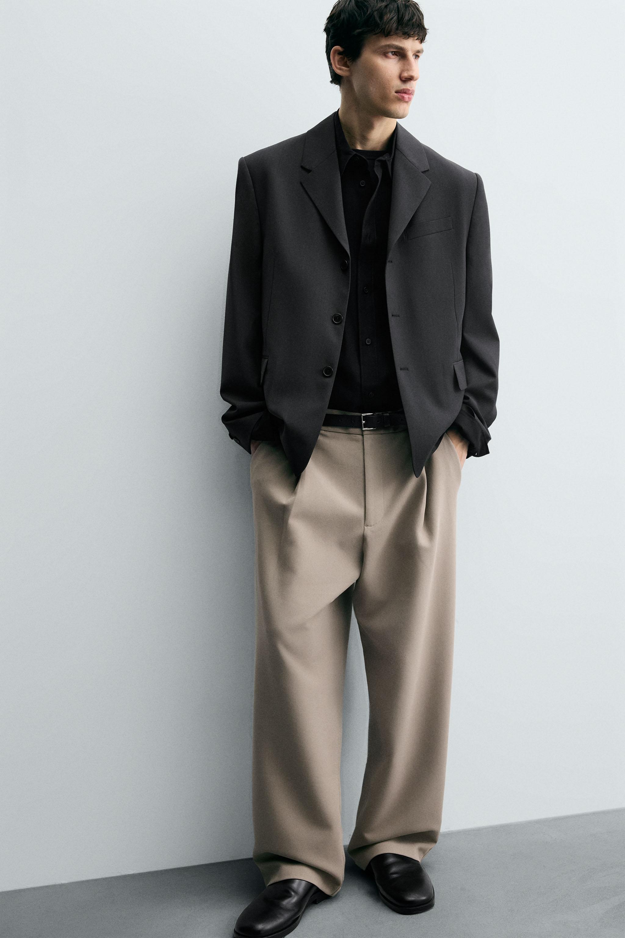 PLEATED RELAXED FIT PANTS - Light tan | ZARA United States
