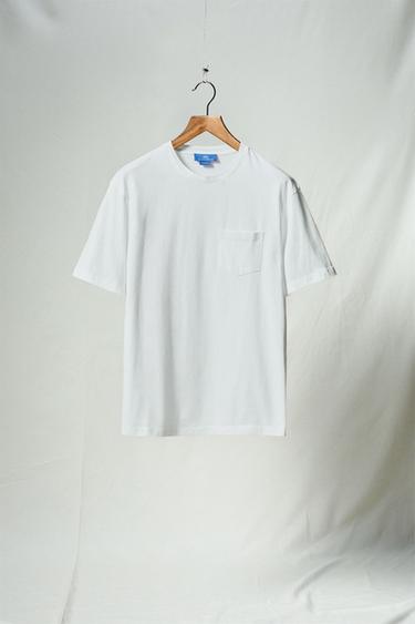 T-SHIRT POCHE AARON LEVINE X ZARA - Blanc de Zara