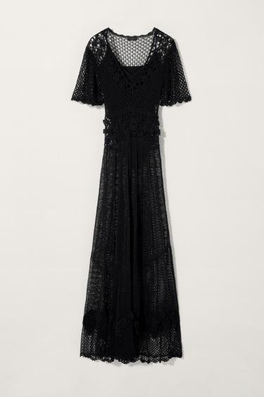 CROCHET KNIT DRESS KATE MOSS X ZARA - Black by Zara