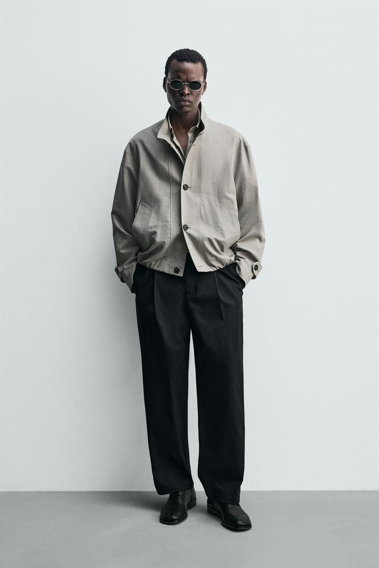 RELAXED FIT KARELİ DOKULU CEKET