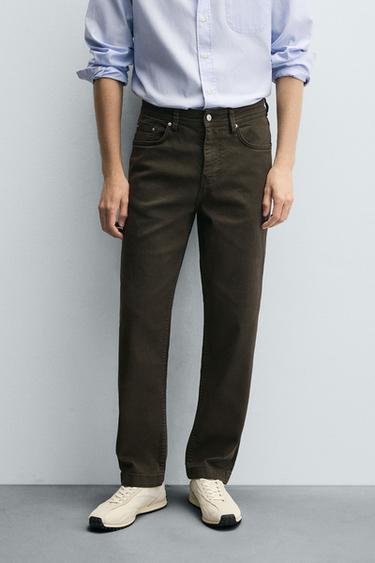 STRAIGHT-LEG TROUSERS - Brown by Zara