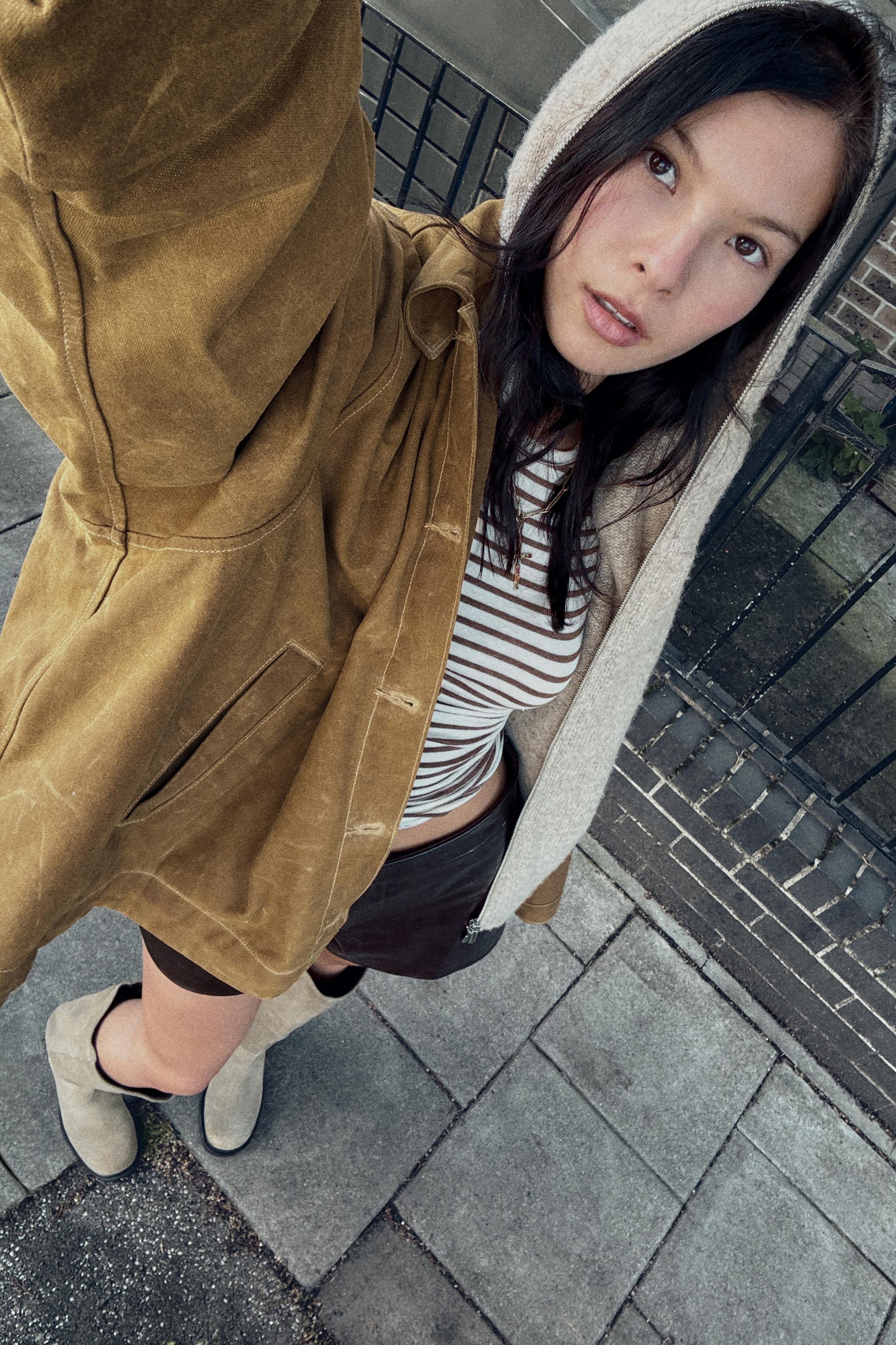 HOODED WOOL JACKET - Beige | ZARA United States