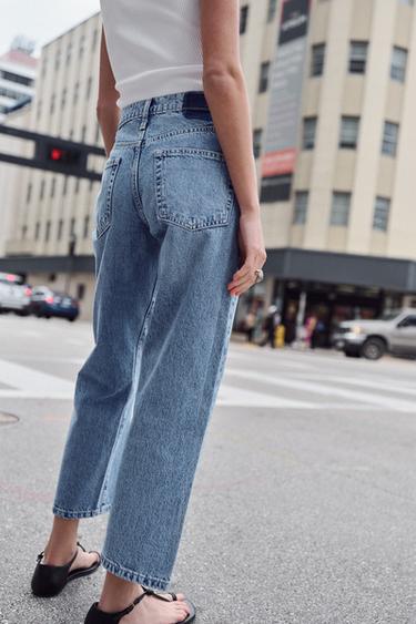 Zara Z1975 CROPPED MID-RISE JEANS - Mid-blue