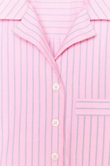CHEMISE COURTE À RAYURES - Rose de Zara - Image 6