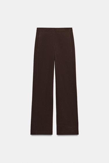 PANTALON DROIT TAILLE NORMALE - Marron de Zara - Image 6