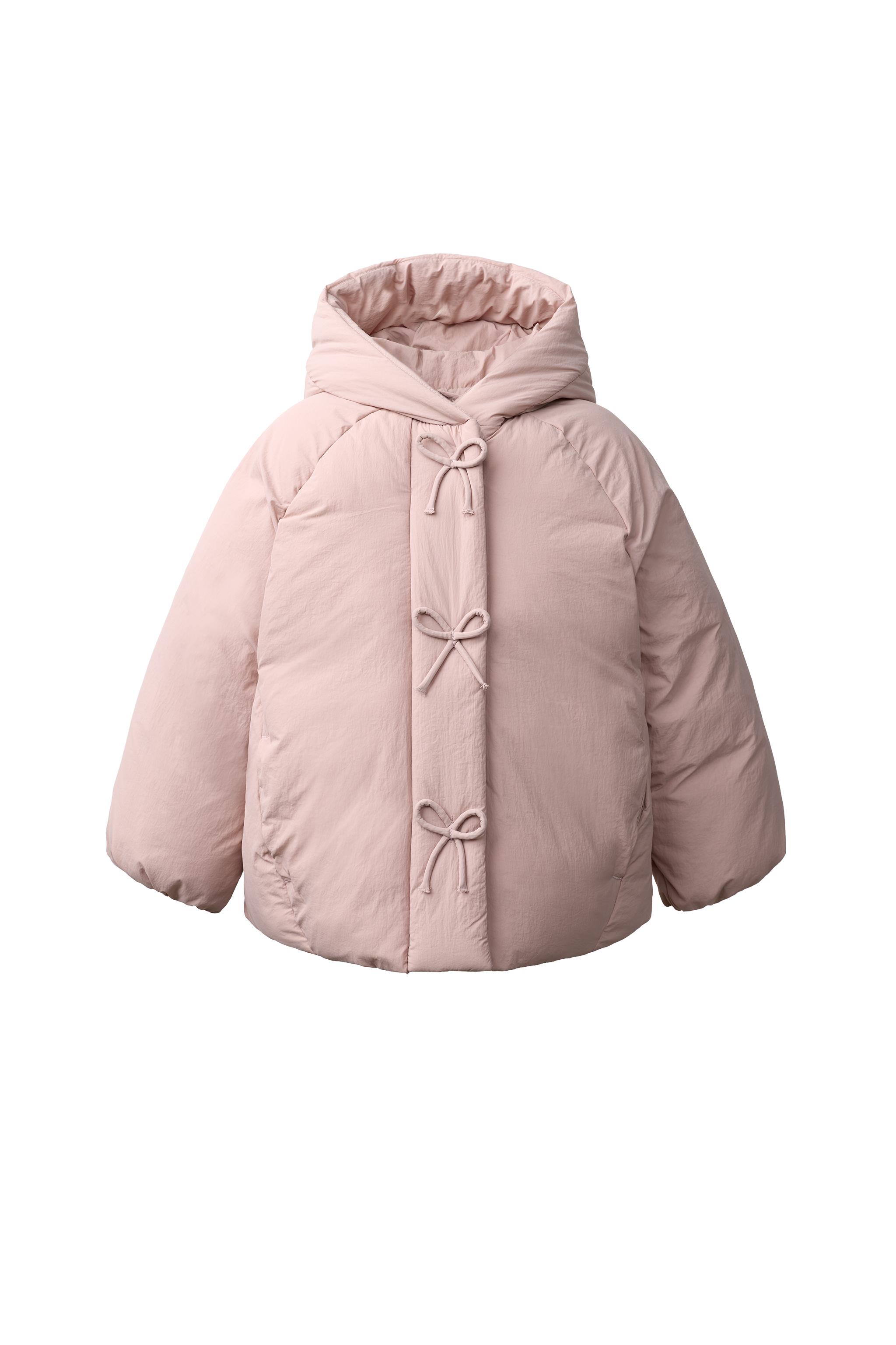 撥水加工リボン付きパフジャケット - ピンク | ZARA Japan / 日本