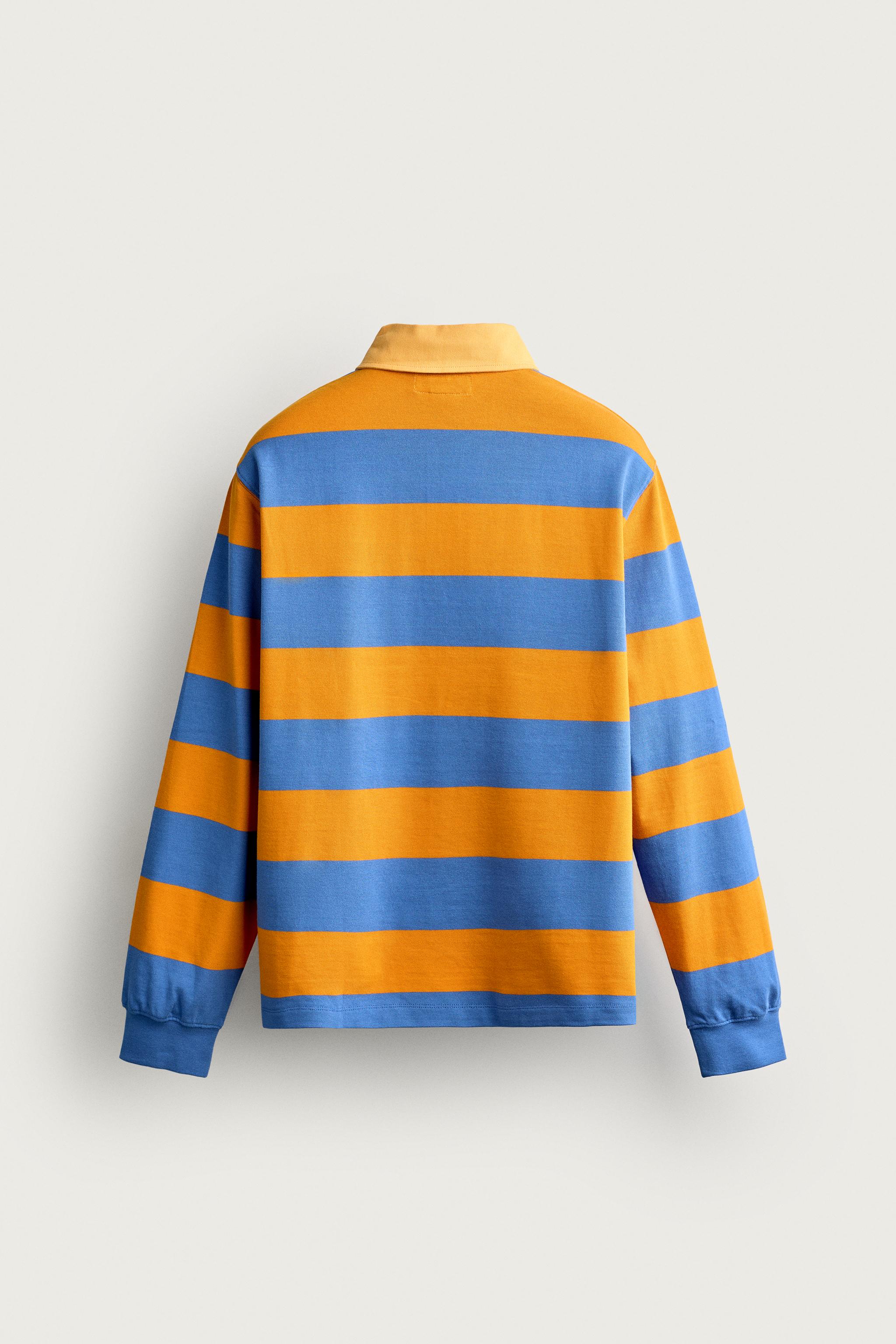 CONTRAST COLLAR STRIPED REGULAR FIT POLO