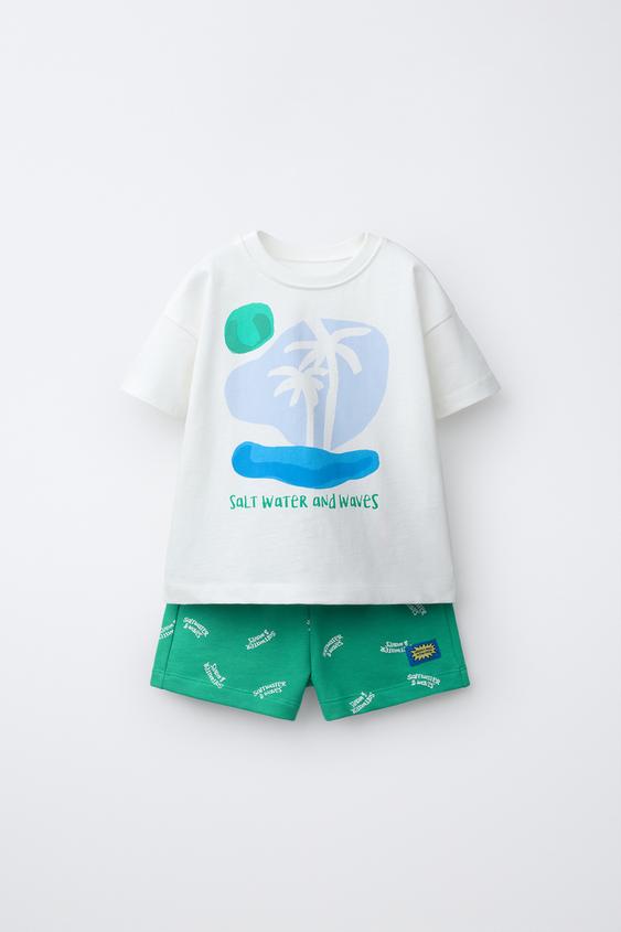 1.5-6 YEARS / PALM TREE PRINT PYJAMAS - Green by Zara - Image 0