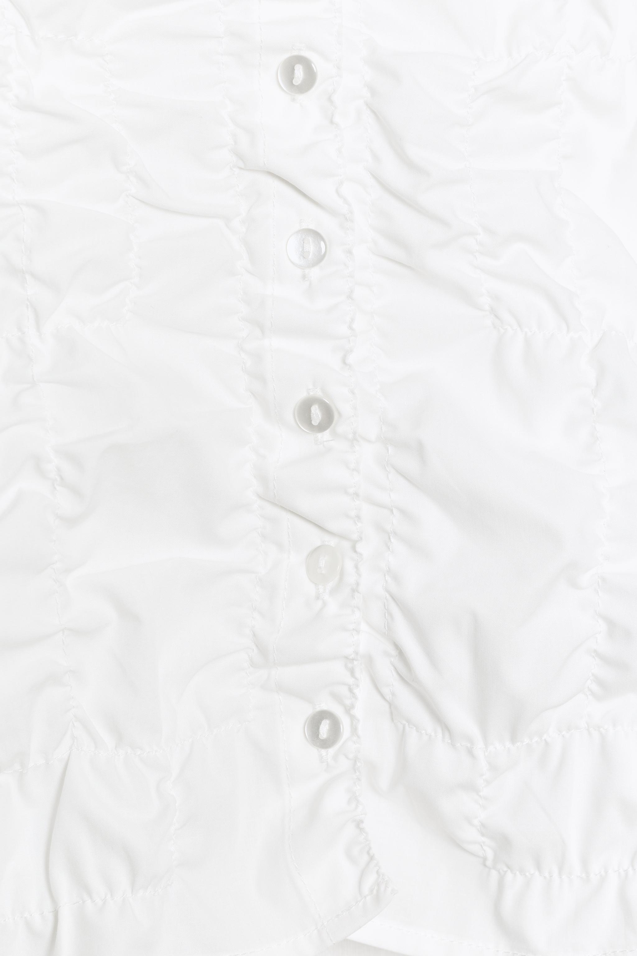 ギャザー入りポプリンシャツ - ホワイト | ZARA Japan / 日本