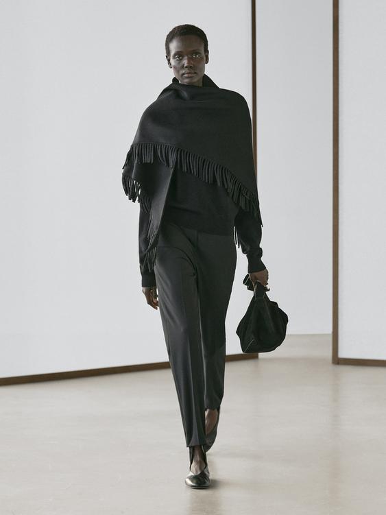 Cotton trousers with elastic hems