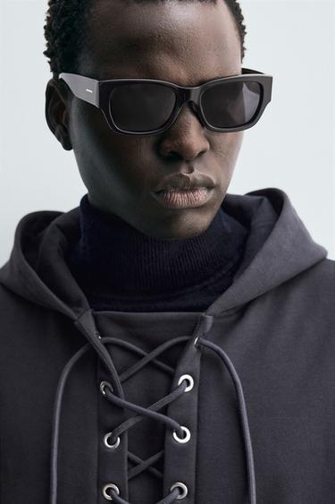 TEXTURED DRAWSTRING SWEATSHIRT - Dark grey by Zara - Image 4