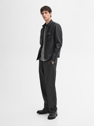 Zara Nappa leather jacket with pockets - Black - Image 0