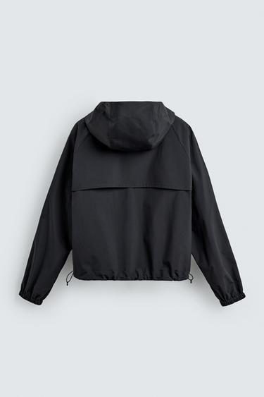 WATER-REPELLENT CROPPED FIT JACKET - Navy blue by Zara - Image 7