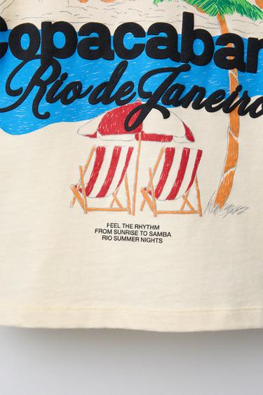 T-SHIRT WITH RAISED SLOGAN - Light yellow by Zara - Image 3