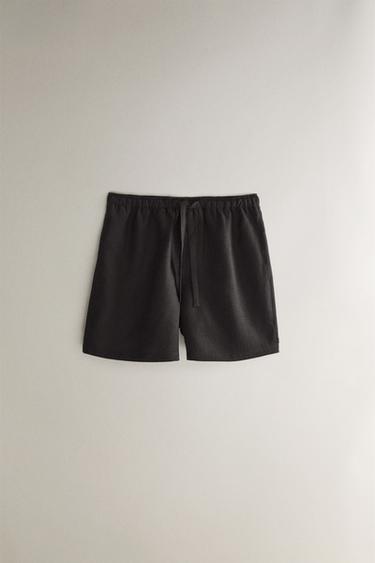 LINEN SHORTS - Dark grey by Zara