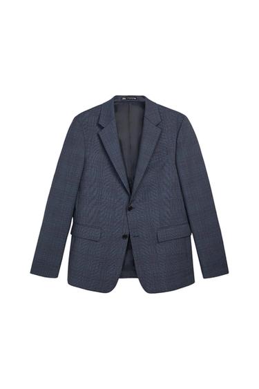 PLAID WOOL SUIT JACKET