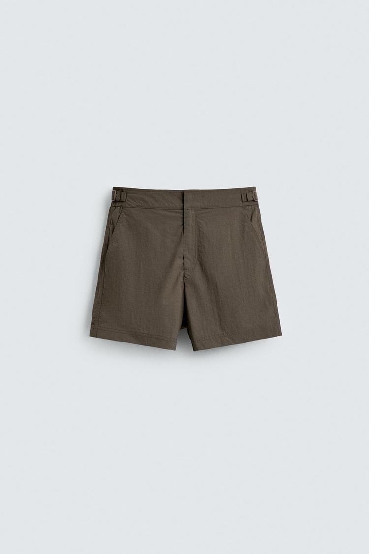 ZARA MID-LENGTH SWIMMING TRUNKS WITH BELT LOOPS