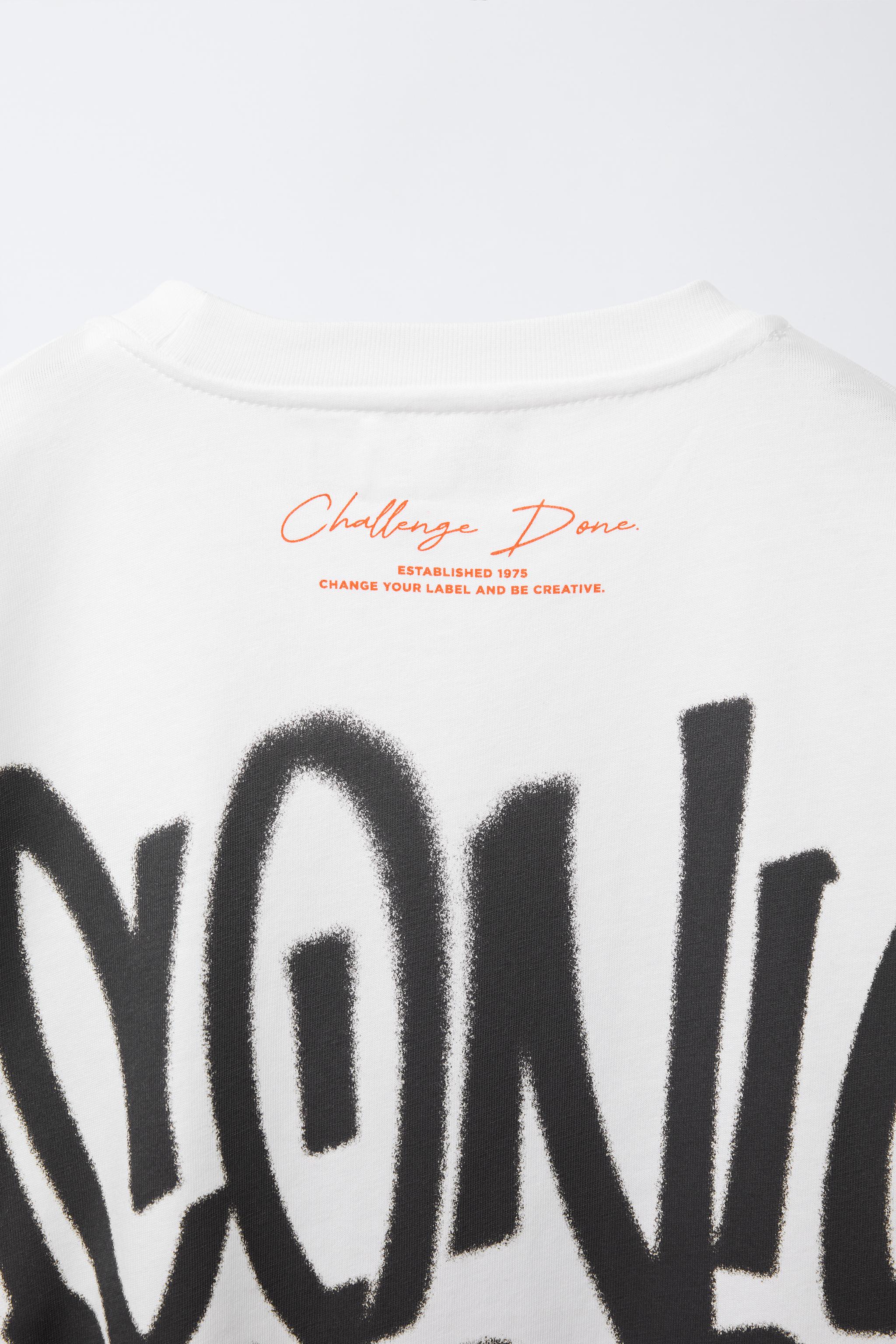 グラフィティプリントTシャツ - ホワイト | ZARA Japan / 日本