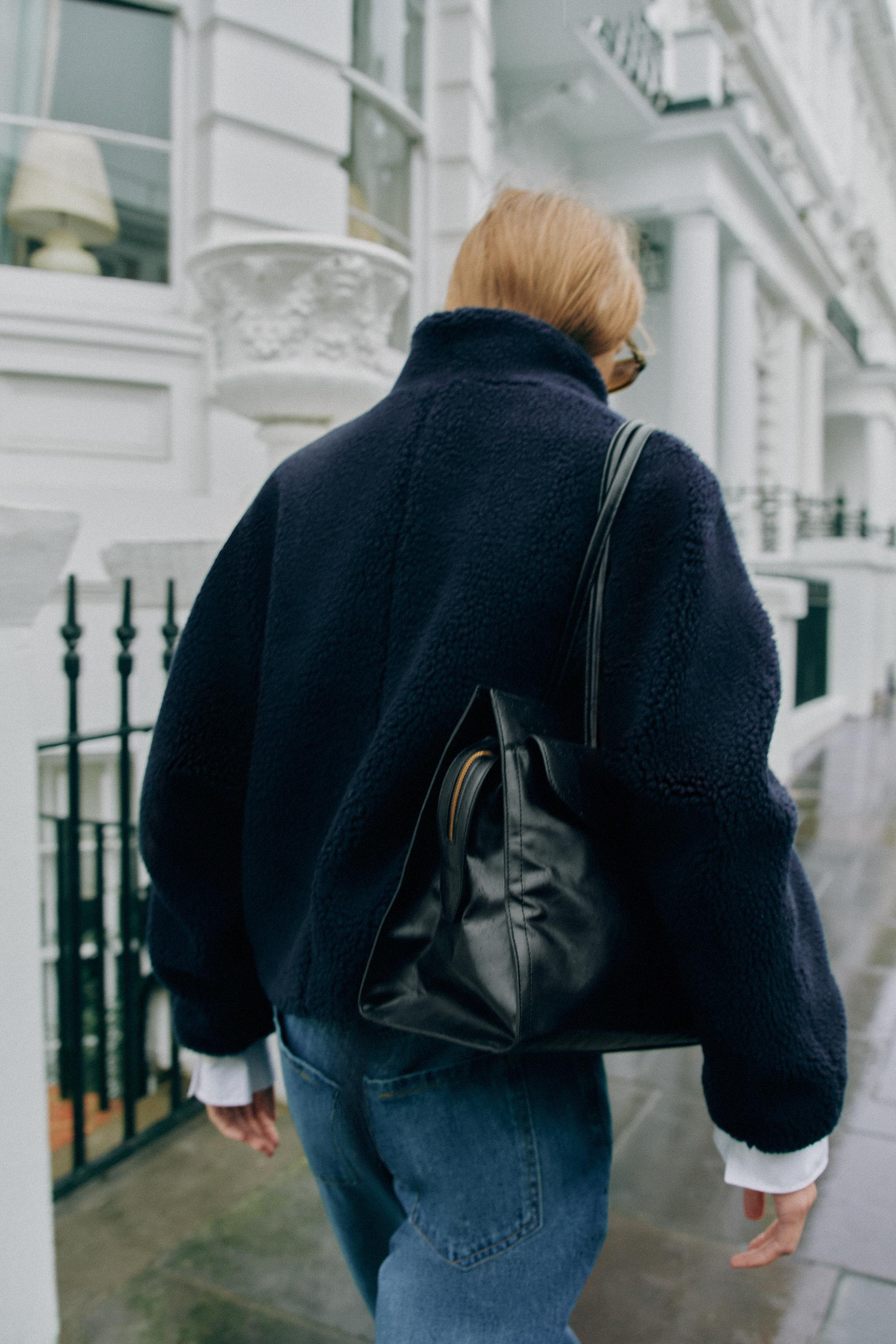FAUX SHEARLING JACKET WITH COMBINED POCKET