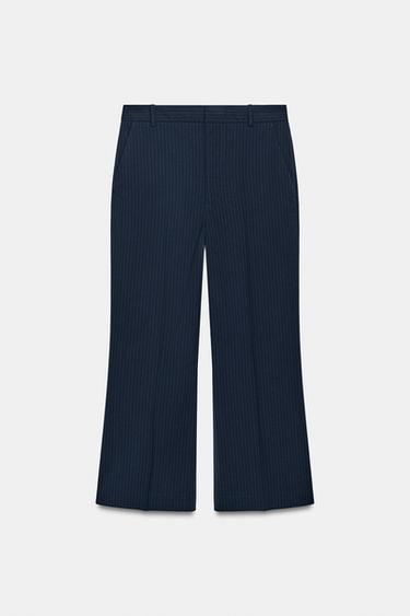 Zara ZW COLLECTION PINSTRIPE PANTS - Navy blue