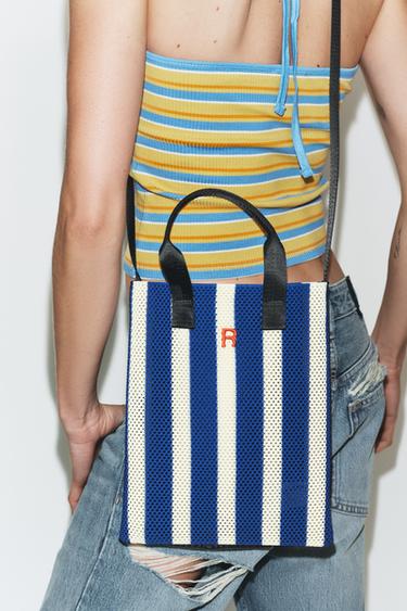 CUT-OUT EFFECT MINI TOTE BAG - Blue by Zara - Image 1