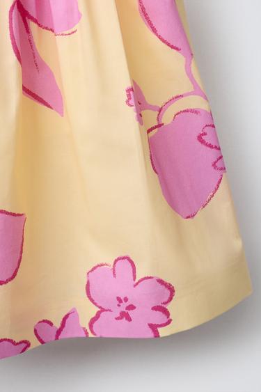 JUPE MI-LONGUE FLEURS - Jaune pastel de Zara - Image 3