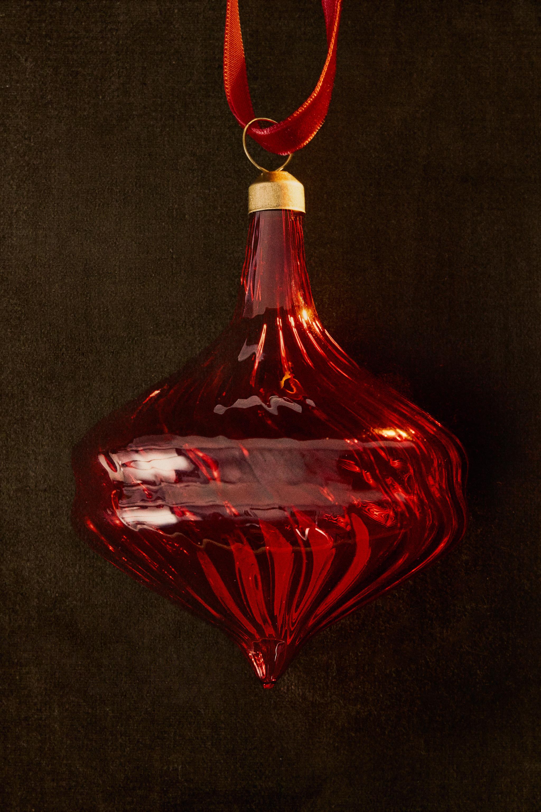 ORNEMENT SAPIN DE NOËL TOUPIE VERRE