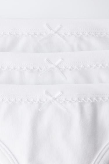 AGES 6-14 / THREE-PACK OF PLAIN BRIEFS - White by Zara - Image 1