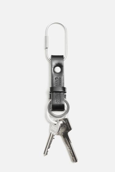LEATHER KEY RING WITH LOBSTER CLASP - Black by Zara - Image 2