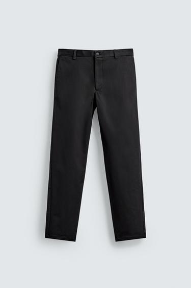REGULAR FIT CHINO TROUSERS - Black by Zara