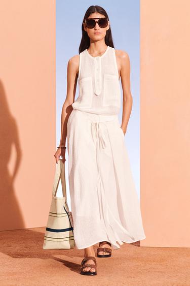 PLTD BLT SKRT - Blanc cassé de Zara