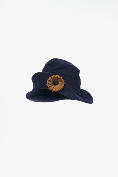 LIMITED EDITION WOOL BLEND FLOWER HAT — Navy blue 1