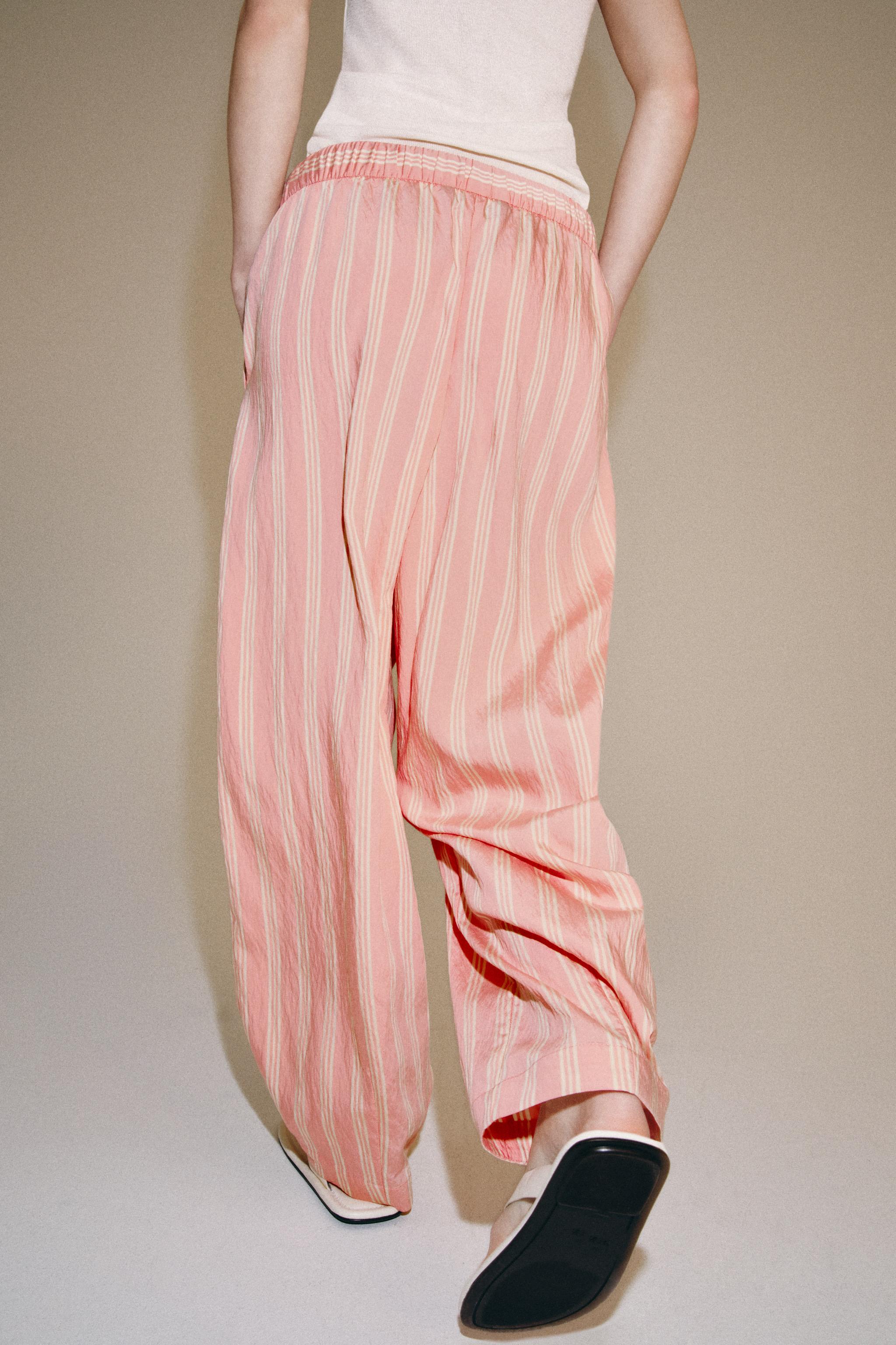 Женские брюки Zara ZW COLLECTION STRIPED BALLOON PANTS — фото 7