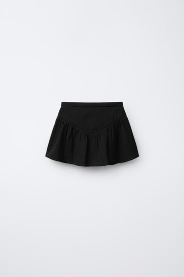 JUPE VOLANTÉE ENTRE-DEUX - Noir de Zara - Image 1