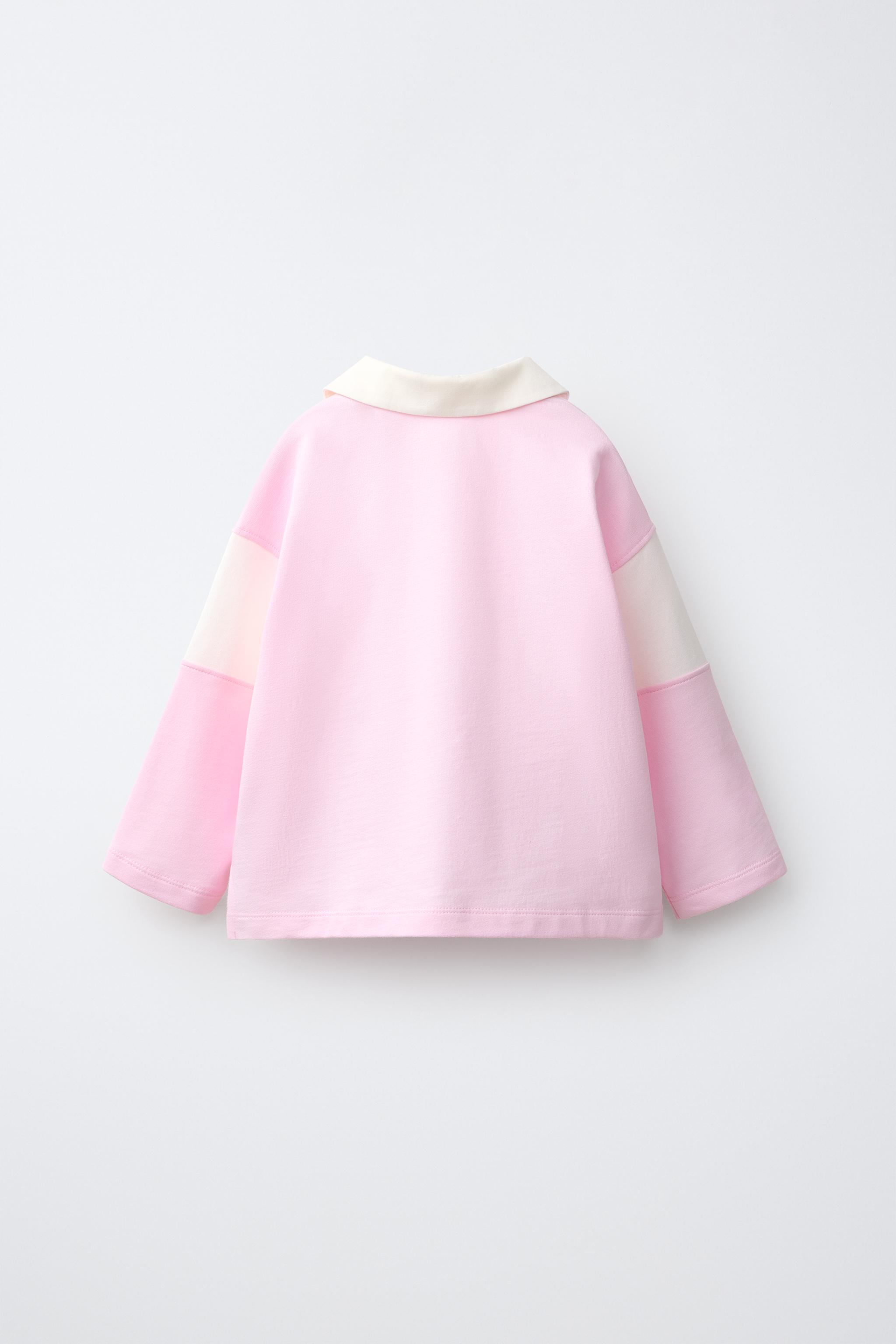 EMBROIDERED HEART COLLAR POLO — White / Pink