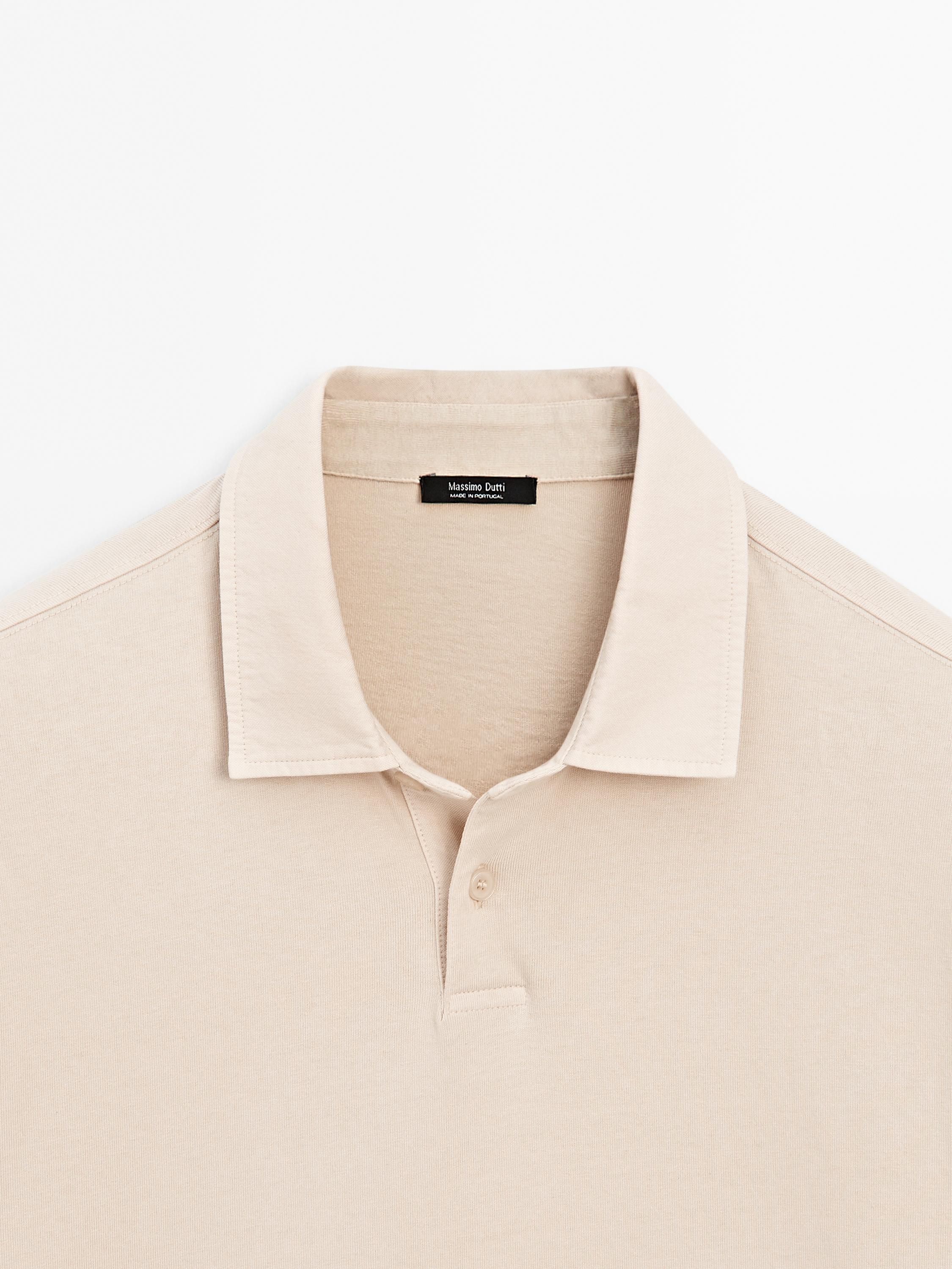 100% cotton distressed-effect polo shirt