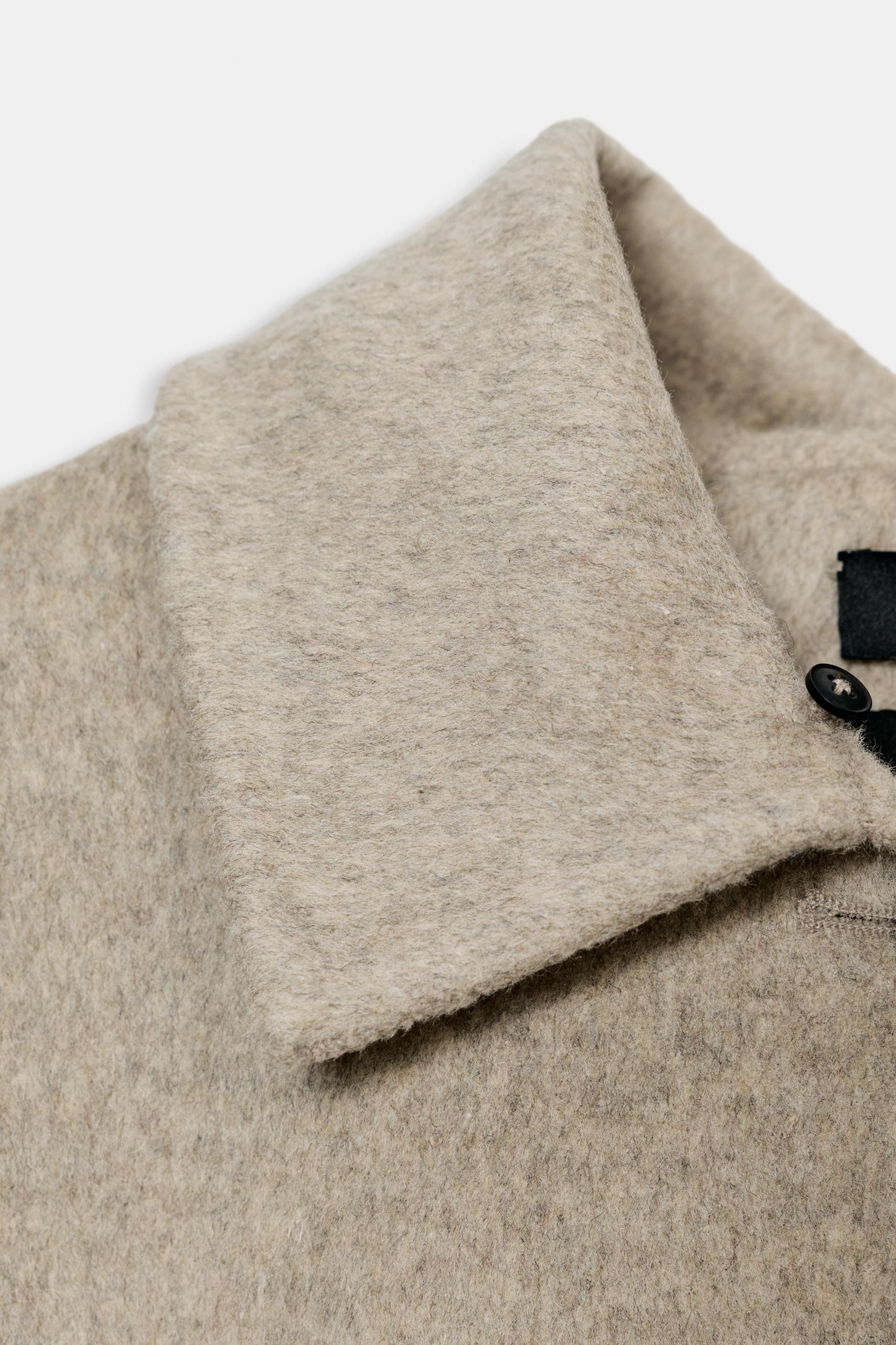 WOOL BLEND COAT WITH FAUX FUR COLLAR ZW COLLECTION