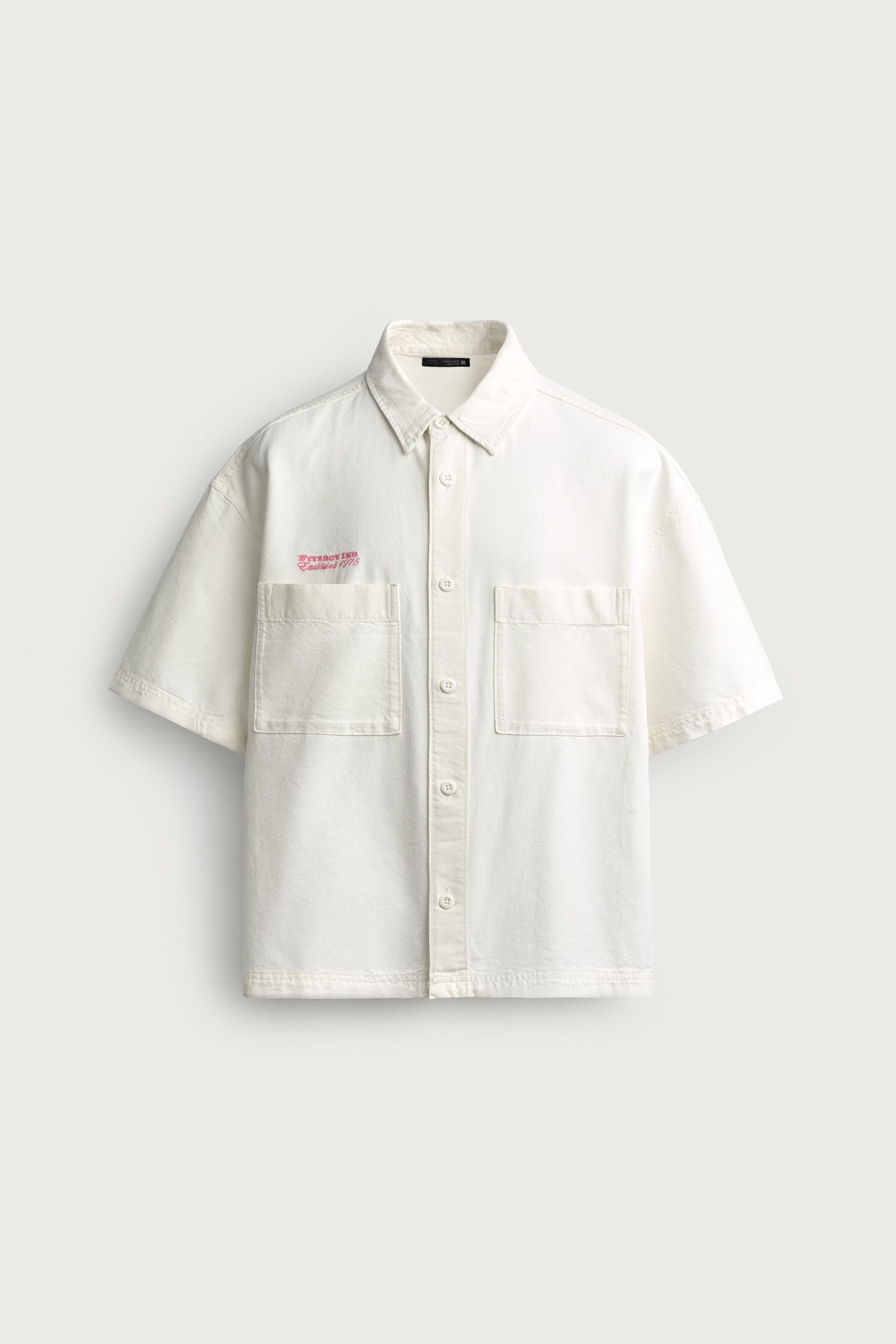 CONTRASTING RELAXED FIT SHIRT — White