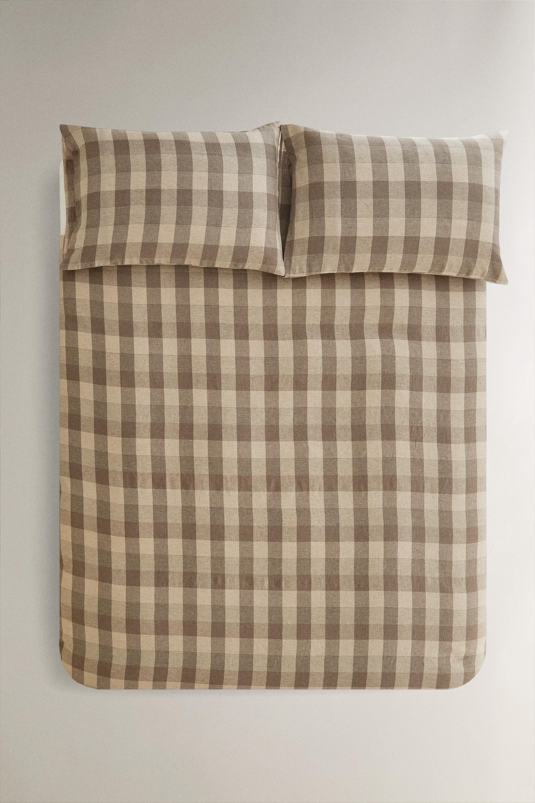LINEN CHECK DUVET COVER