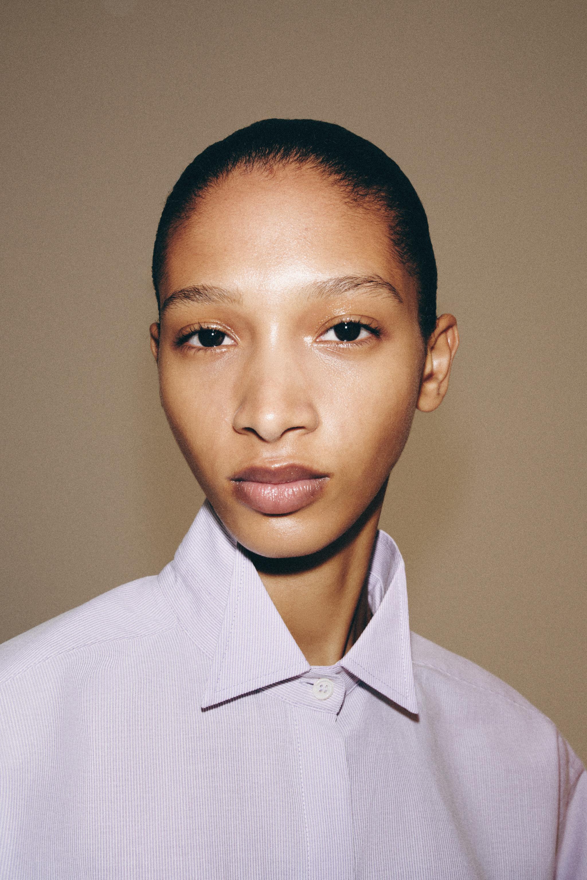 ZW COLLECTION STRIPED SHIRT — Mauve
