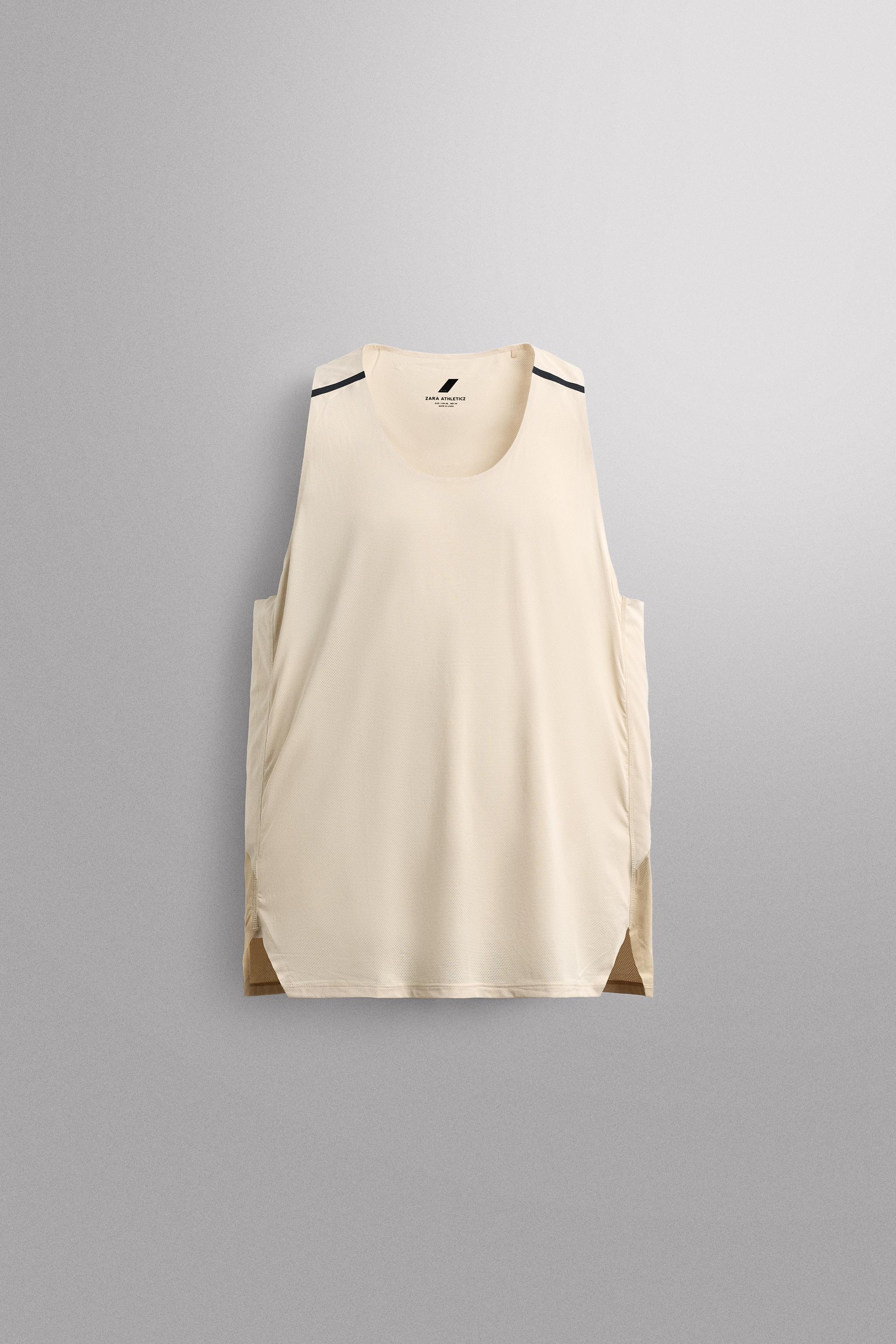 たらこ COLOR BLOCK TECHNICAL TANK TOP - Oyster-white | ZARA United