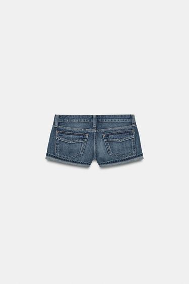 TRF BUTTONED MINI DENIM SHORTS - Navy blue by Zara - Image 6