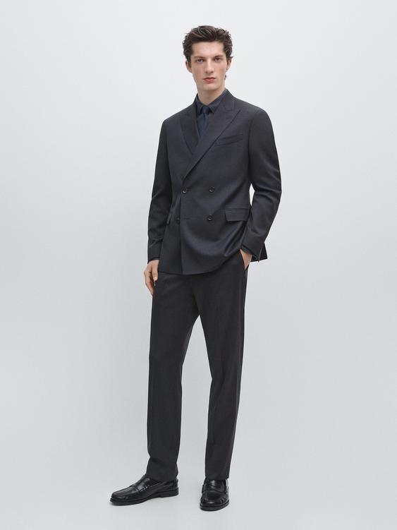 100% cool wool double-breasted suit blazer from Zara - $690