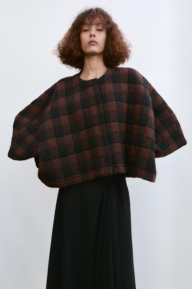 CHAQUETA ACOLCHADA CUADROS - Negro / Marrón de Zara