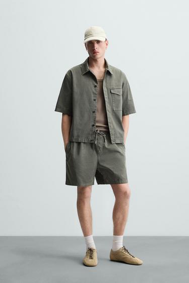 BERMUDA RELAXED FIT LAVADA - ESVERDEADO da Zara - Imagem 0