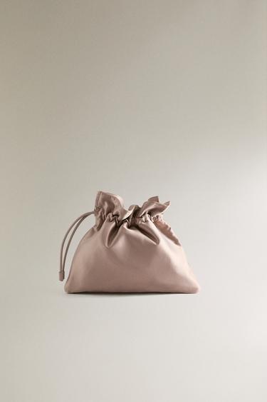 MEDIUM SATEEN BAG - Beige by Zara