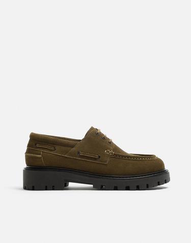ZAPATO NÁUTICO PIEL - Verde agua de Zara